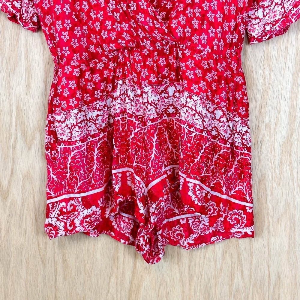 Lovers + Friends Isabelle Romper in Red Scarf - Picture 7 of 11